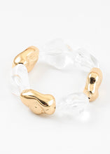 Load image into Gallery viewer, Chunky Gold/Lucite Stretchy Bracelet
