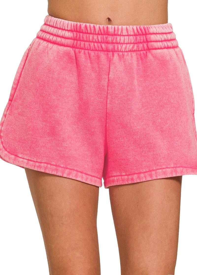 Krissy Acid Wash Dolphin Sweat Short (3 Colors)