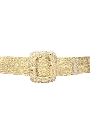 Rectangle Metallic Straw Belt (2 Colors)