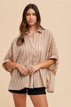 Load image into Gallery viewer, Gwen Oversized Striped Woven Button Down (3 Colors)

