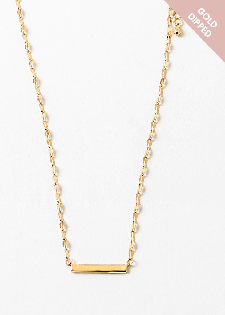 Gold Dipped Bar Necklace