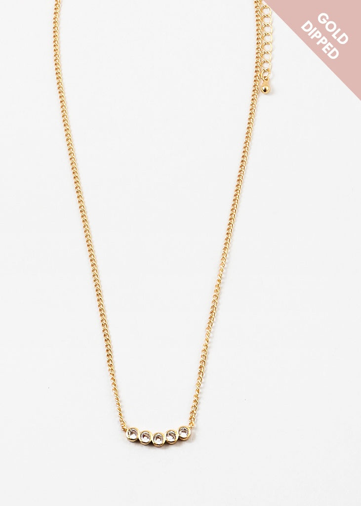 Gold Dipped Bezel Necklace
