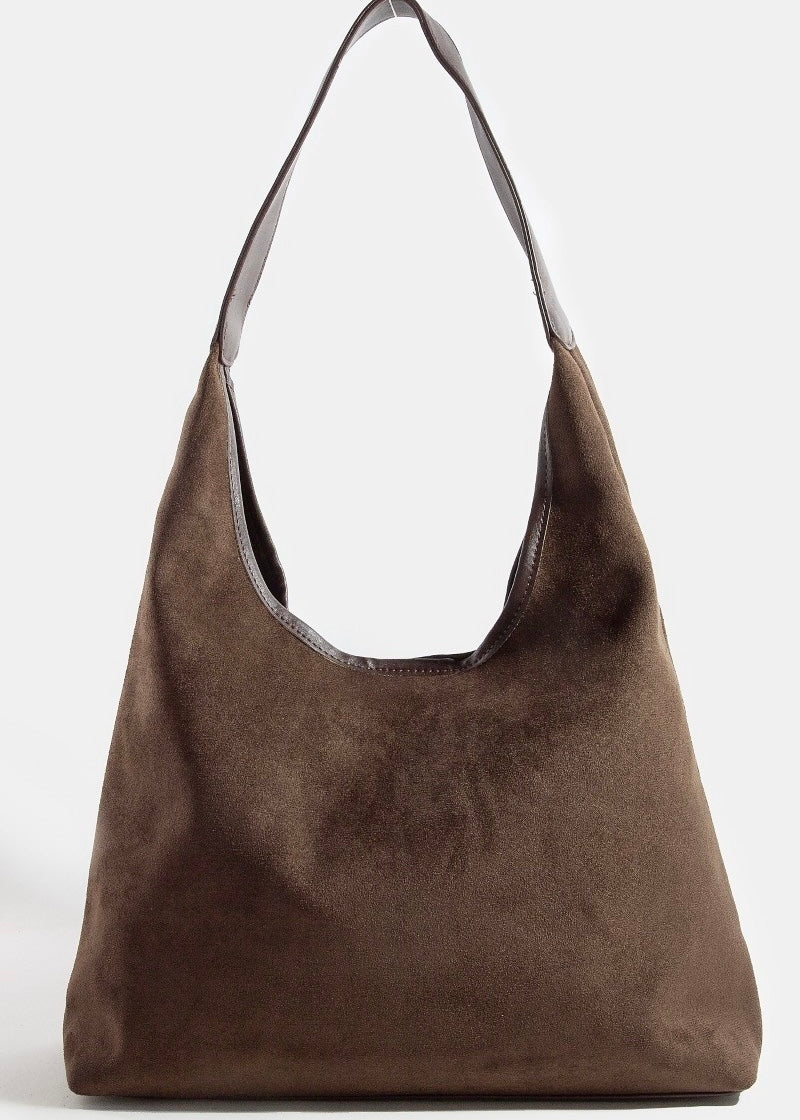 Faux Suede Hobo Bag