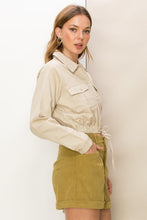 Load image into Gallery viewer, Drawstring Waist Crop Jacket (2 Colors)
