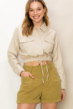 Load image into Gallery viewer, Drawstring Waist Crop Jacket (2 Colors)
