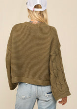 Load image into Gallery viewer, Leah Bell Sleeve Cable Sweater
