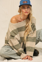 Load image into Gallery viewer, Bold Stripe Off The Shoulder Sweater

