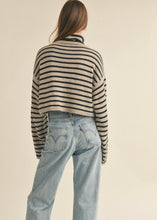 Load image into Gallery viewer, Earn Your Stripes Turtle Neck Crop Sweater
