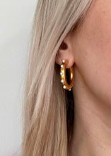 Load image into Gallery viewer, Stella Raised Pearl Huggie Hoops
