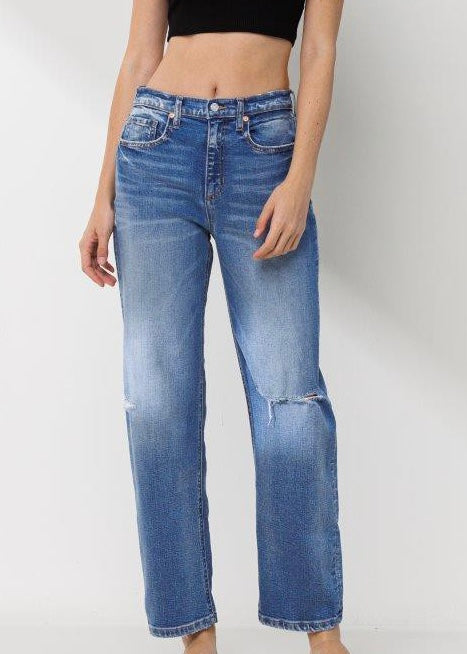 Hazel High Rise Loose Straight Jean