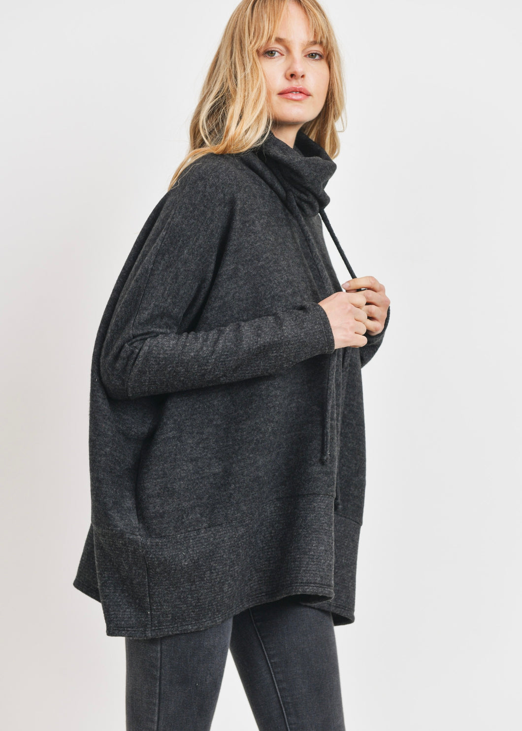 Solstice Brushed Knit Drawstring Turtleneck (4 Colors)