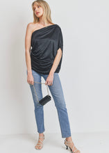 Load image into Gallery viewer, All Night One Shoulder Pleat Top
