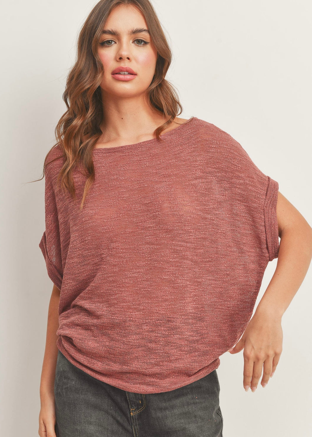 Olivia Dolman Sleeve Knit Top