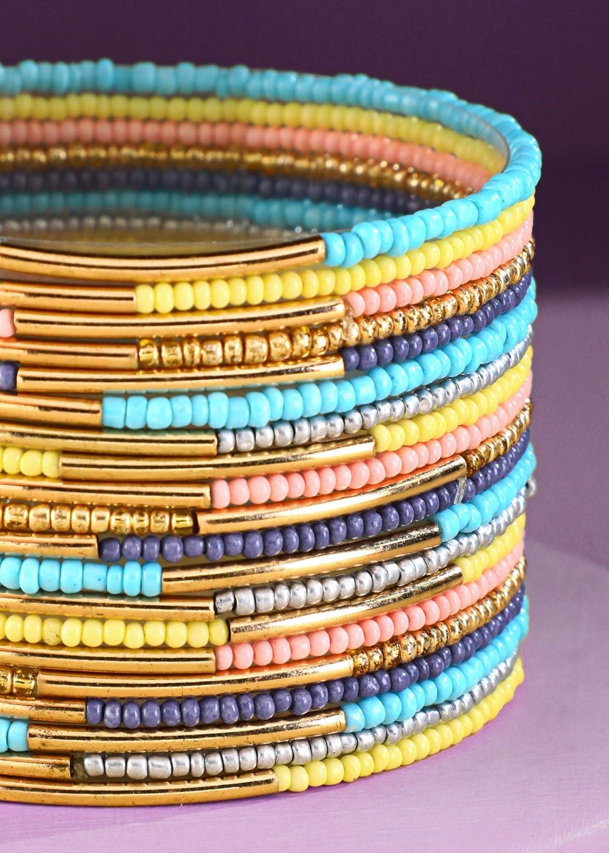 Boho Seed Beaded Stretch Bracelet
