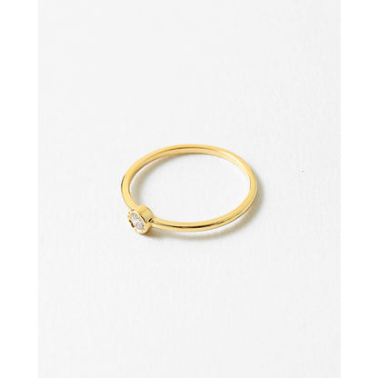 Delicate Round Crystal Stacking Ring