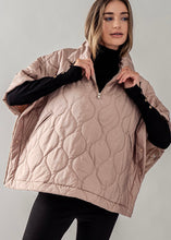 Load image into Gallery viewer, Terry Quilted Puffer Poncho (2 Colors)
