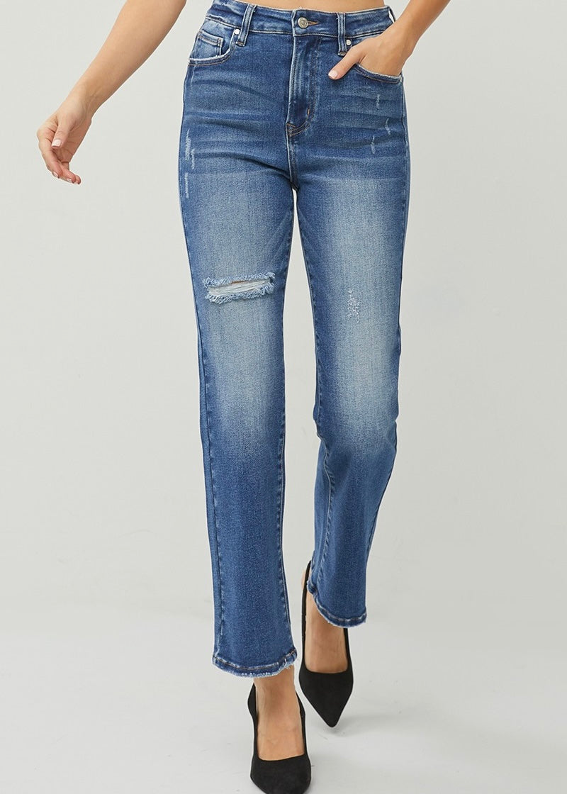 Jenny High Rise Straight Ankle Jean