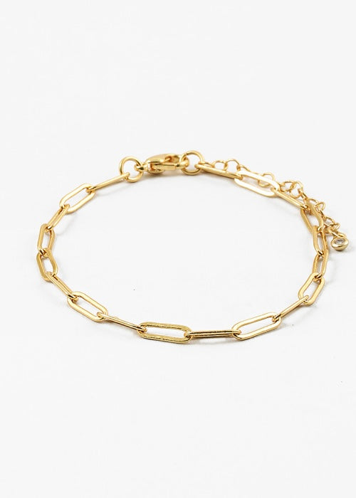 Gold Dipped Small Paper Clip Bracelet