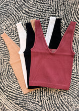 Load image into Gallery viewer, Thick Ribbed Vneck Tank
