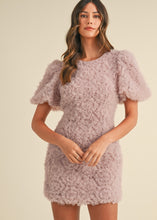 Load image into Gallery viewer, Ella Textured Floral Appliqué Puff Sleeve Mini Dress
