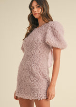 Load image into Gallery viewer, Ella Textured Floral Appliqué Puff Sleeve Mini Dress
