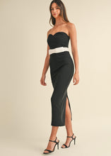 Load image into Gallery viewer, Waist Bow Strapless Midi Dress
