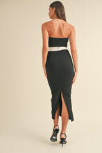 Load image into Gallery viewer, Waist Bow Strapless Midi Dress
