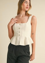 Load image into Gallery viewer, Coco Boucle Tweed Peplum Top

