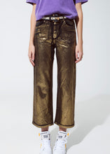 Load image into Gallery viewer, Akira Black/Gold Straight Jean
