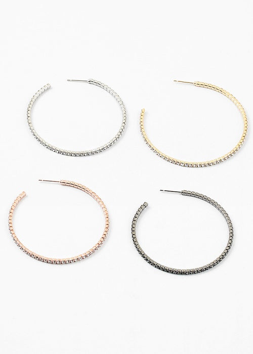 Rhinestone Hoop Earring