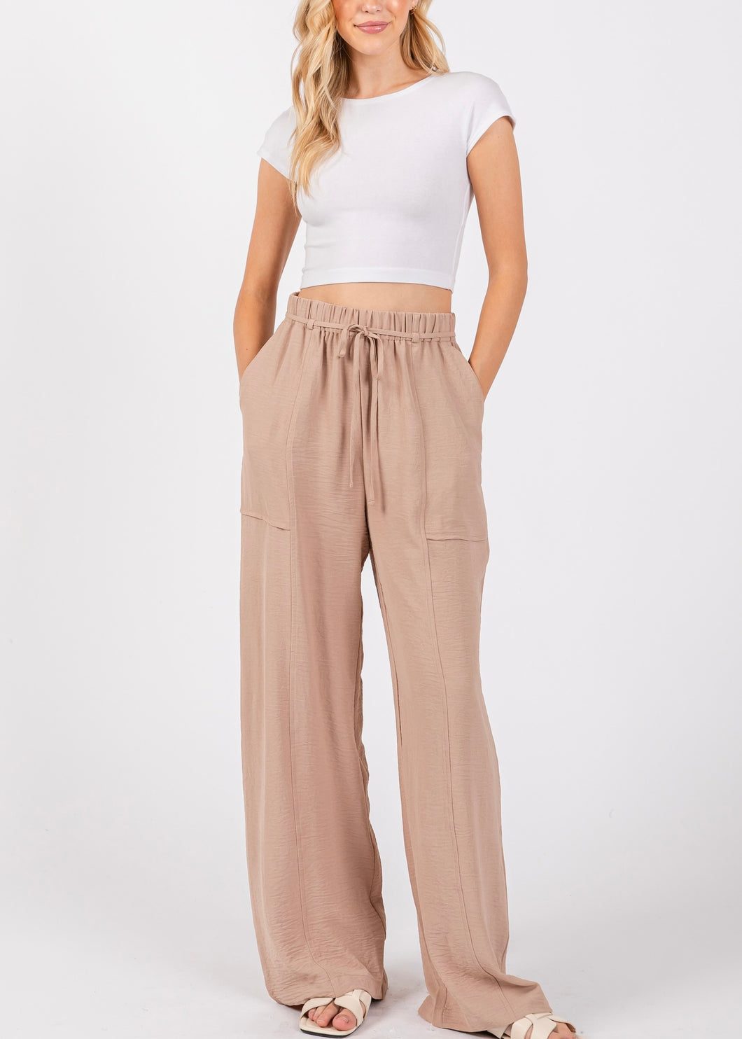 Lori Front Pocket Tie Waist Pant