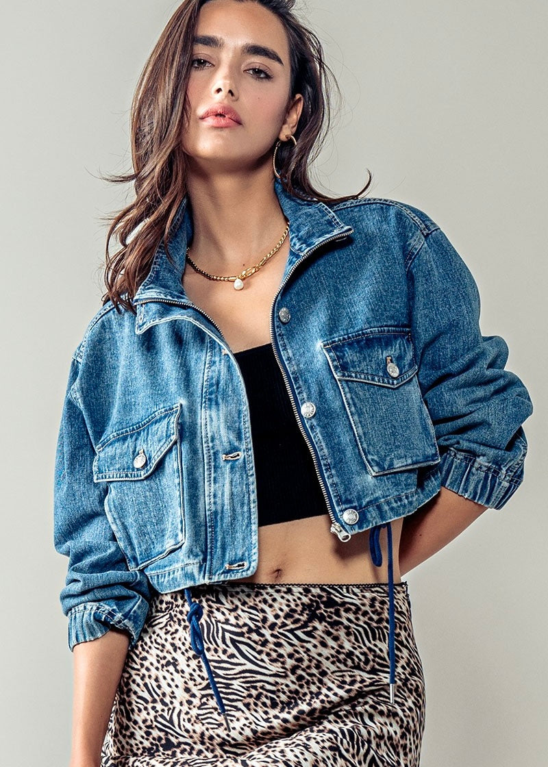 Carla Denim Crop Jacket