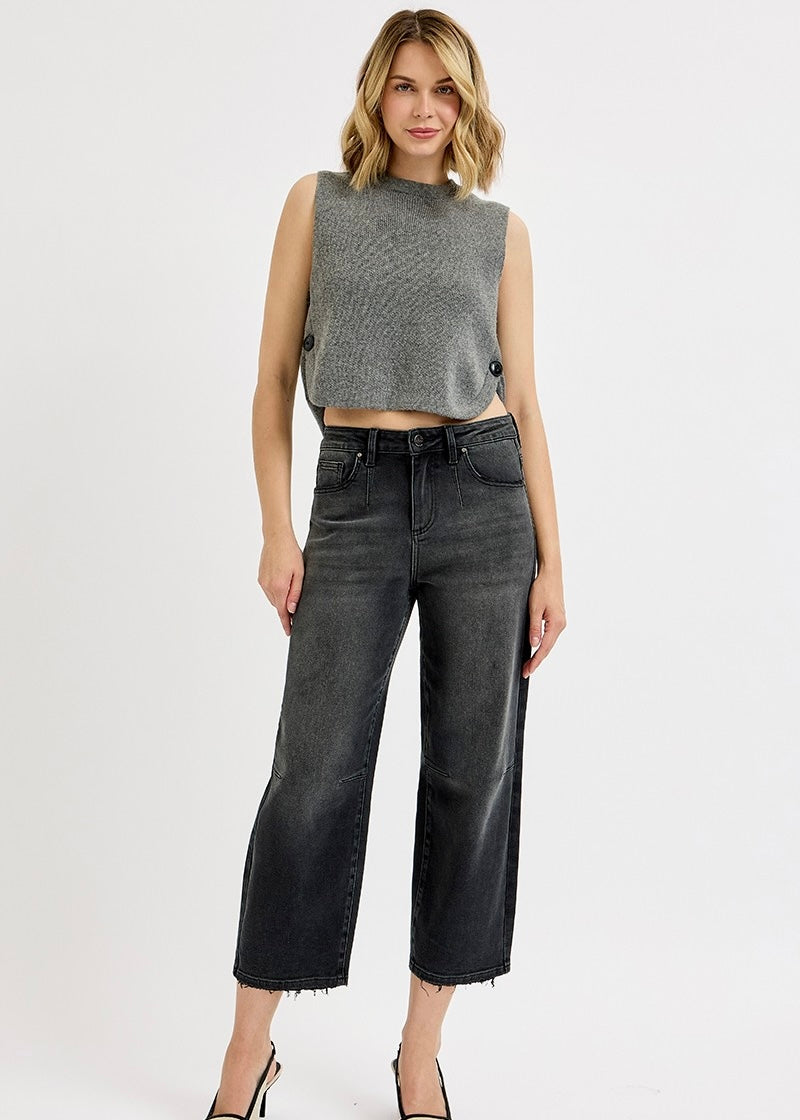 Kelly Mid Rise Crop Relaxed Jean