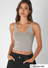 Load image into Gallery viewer, Vintage Wide Ribbed V Neck Top

