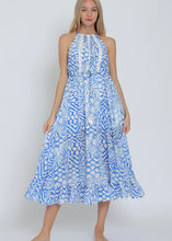 Load image into Gallery viewer, Santorini Halter Ruffle Hem Midi Dress
