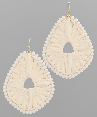 Raffia Tear Drop Earring (4 Colors)