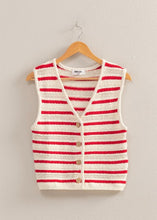 Load image into Gallery viewer, Kia Striped Button Sleeveless Vest (2 Colors)
