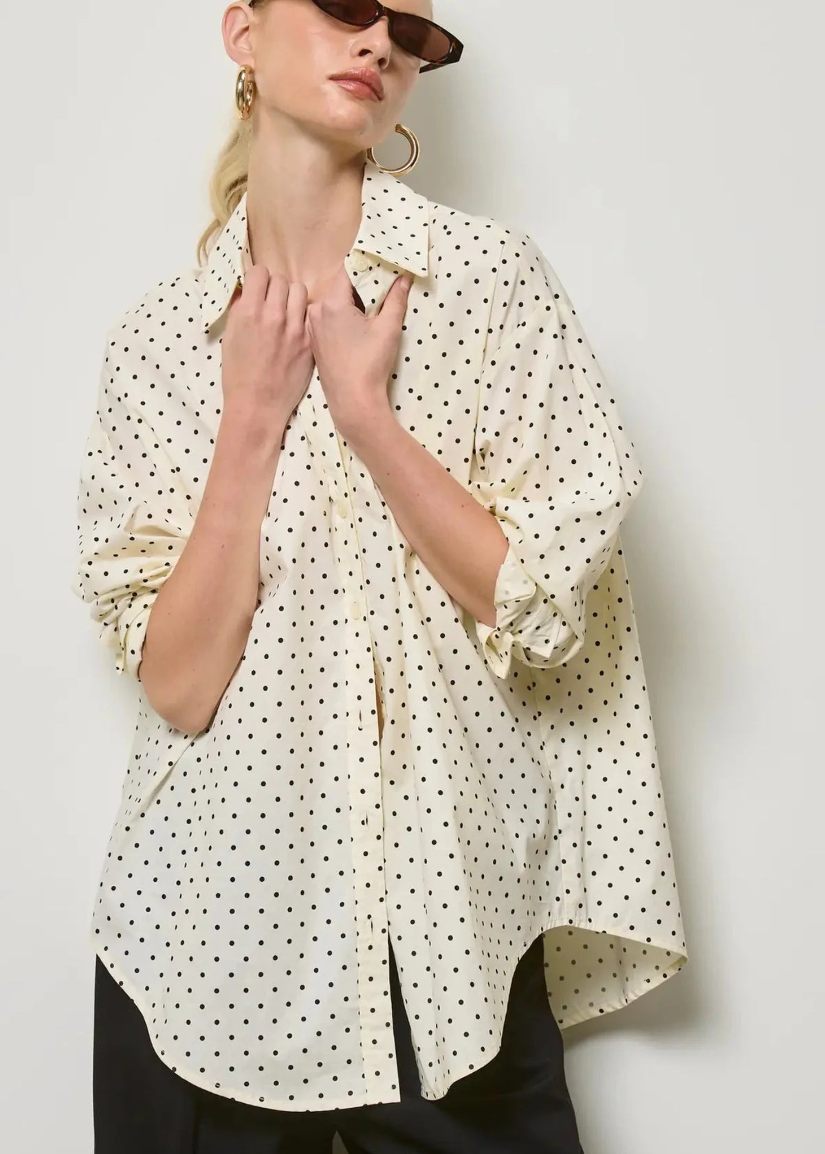 Polka Dot Button Down Shirt (2 Colors)