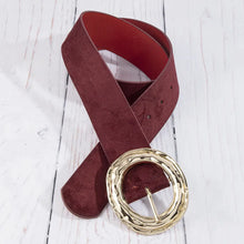 Load image into Gallery viewer, Suede Hammered Round Buckle Belt

