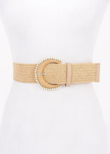 Load image into Gallery viewer, Faux Straw Stretch Belt
