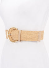 Load image into Gallery viewer, Faux Straw Stretch Belt
