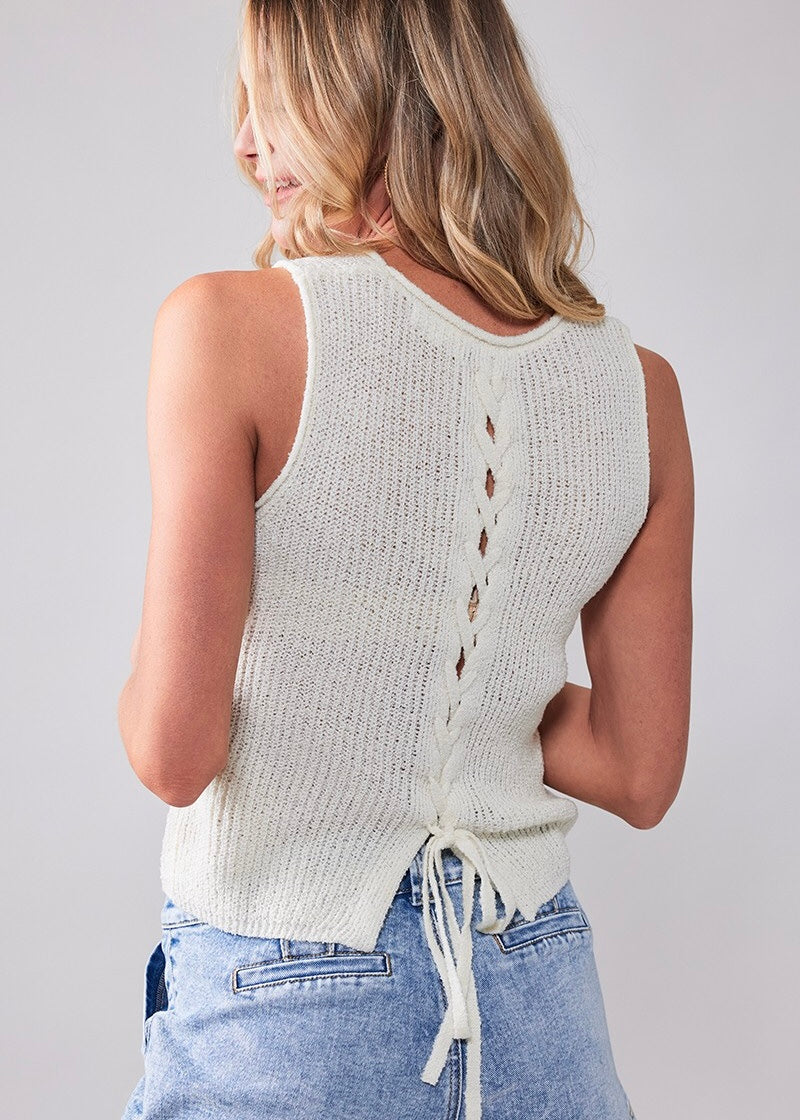 Evelyn Back Lace Knit Top (2 Colors)
