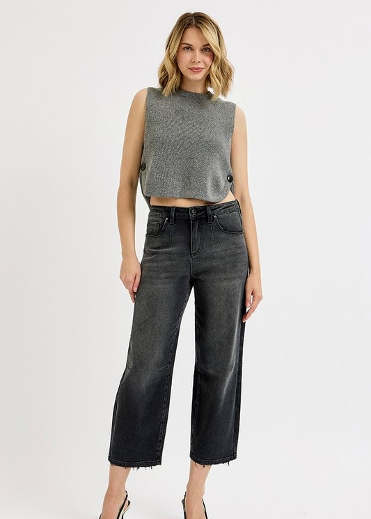 Alex Mid Rise Crop Wide Leg