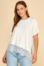 Load image into Gallery viewer, Asymmetrical Lace Trim Top (2 Colors)
