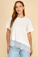 Load image into Gallery viewer, Asymmetrical Lace Trim Top (2 Colors)

