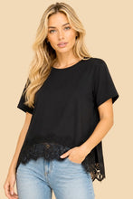 Load image into Gallery viewer, Asymmetrical Lace Trim Top (2 Colors)
