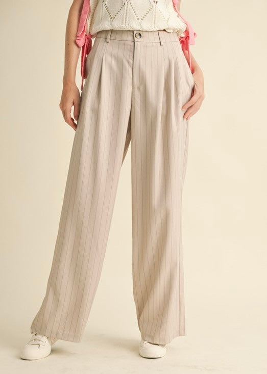 Cher Pinstripe Wide Leg Trouser