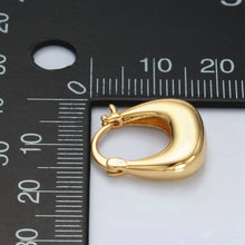 Load image into Gallery viewer, 24K Gold Filled Dome Square Latch Hoop Earrings
