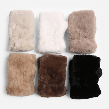 Faux Fur Fingerless Gloves