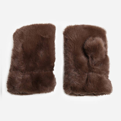 Faux Fur Fingerless Gloves